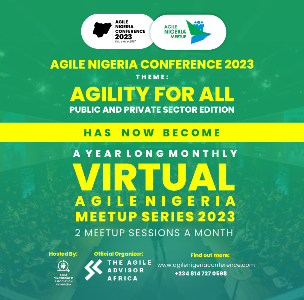 Agile Nigeria Conference 2023 Virtual Meetup Series flyer